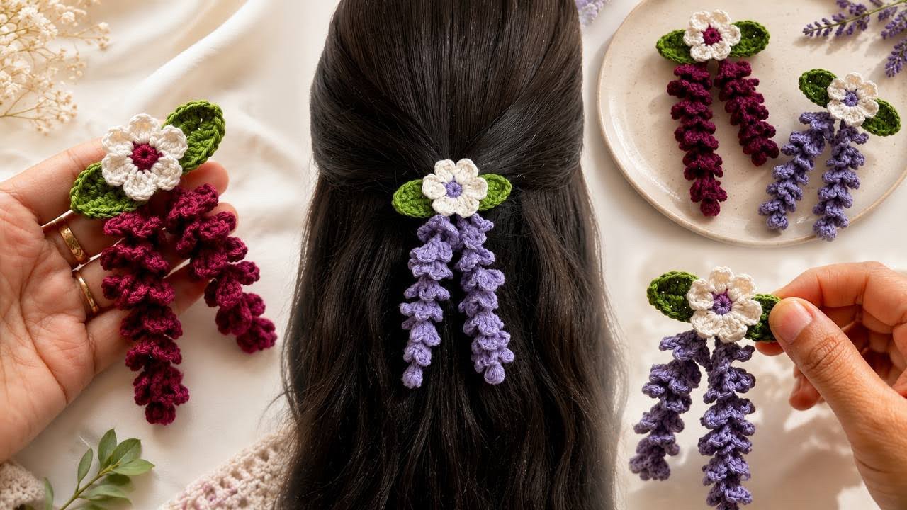 Easy Crochet Flower Hair Clip Tutorial | Beautiful Crochet Flower