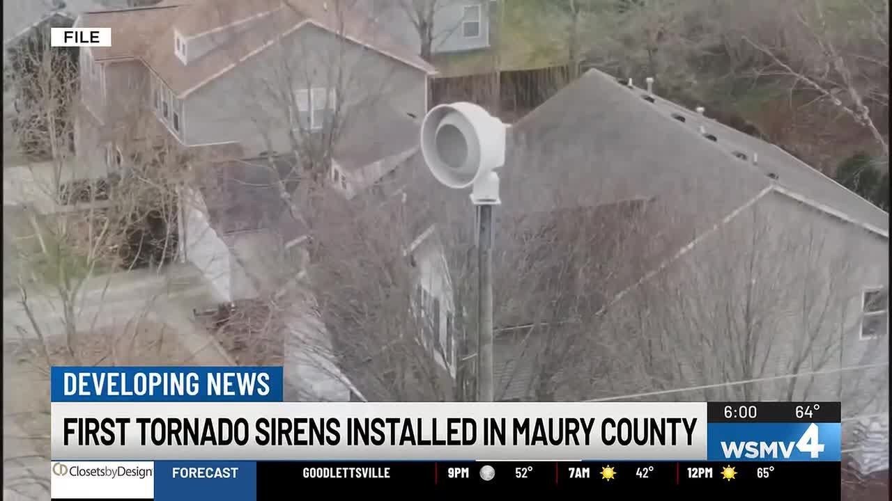 First tornado sirens installed in Maury County - YouTube