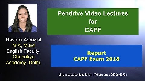 Report Writing CAPF 2018