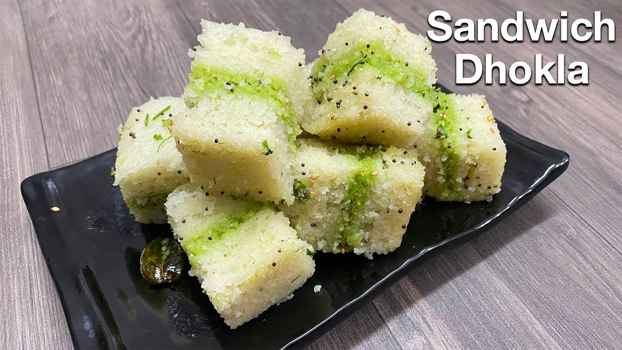 Sandwich Dhokla Recipe Double Layered Gujarati Style Dhokla Tasty