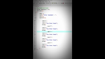 C++ programme check vowel or consonant by switch case #shorts