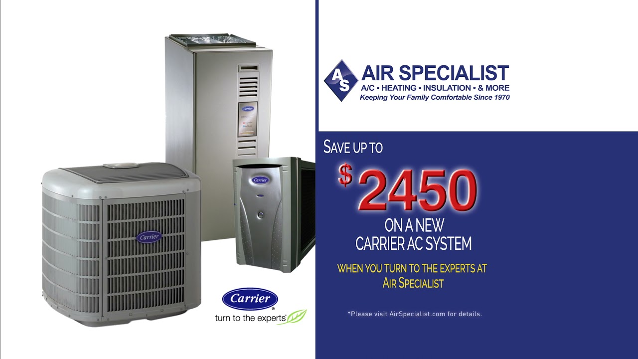 Save up to $2450 on a new Carrier A/C System