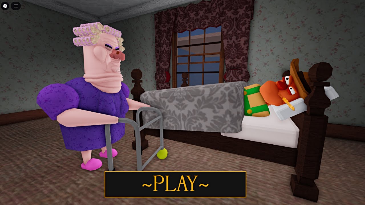 MR RANDY ASLEEP IN THE GRUMPY GRAN BED | OBBY ROBLOX 