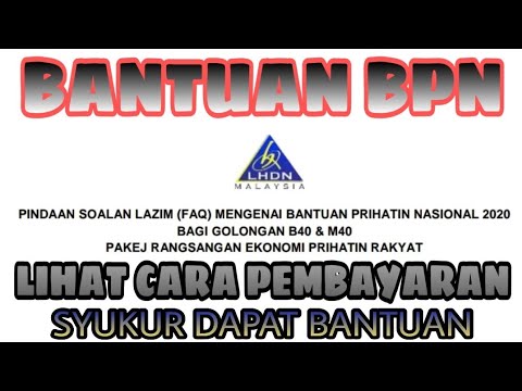 Cara Bayaran Bantuan BPN  Kelayakan  LHDNM - YouTube