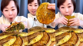 CHINESE SPRING ONION PANCAKES 🥞 | ASMR | MUKBANG