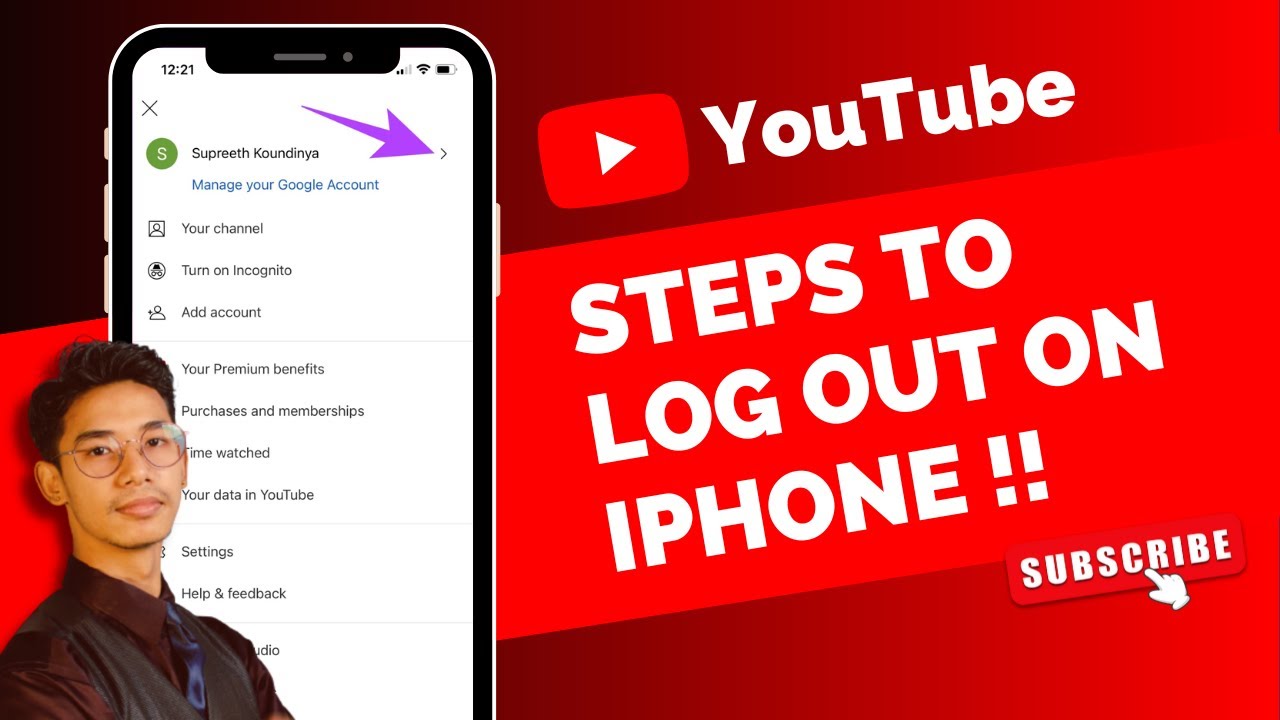 How to Logout of a YouTube Account on iPhone ! - YouTube