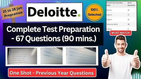 Deloitte Questions prepration for 25 to 28 Jan 2025 | Deloitte Previous Mock Test Paper Solving