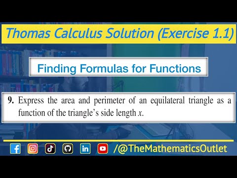 Express the area and perimeter of an equilateral triangle as a function of the triangle side length