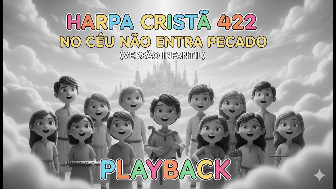 [PLAYBACK] HARPA CRISTÃ 422 🎶☁️ | No Céu Não Entra Pecado (VERSÃO INFANTIL) 👦 | Linda Cidade no Céu