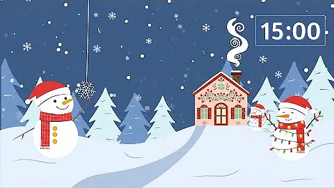 15 Minute ❄️ Cute Snowman Winter Countdown Timers | Cozy Lofi Focus Music ❄️