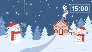 15 Minute ❄️ Cute Snowman Winter Countdown Timers | Cozy Lofi Focus Music ❄️ screenshot 4