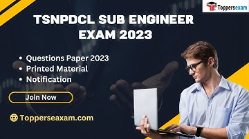 TSNPDCL SUB ENGINEER Questions Paper 2023, Update Syllabus, Printed Material, Notification 2023