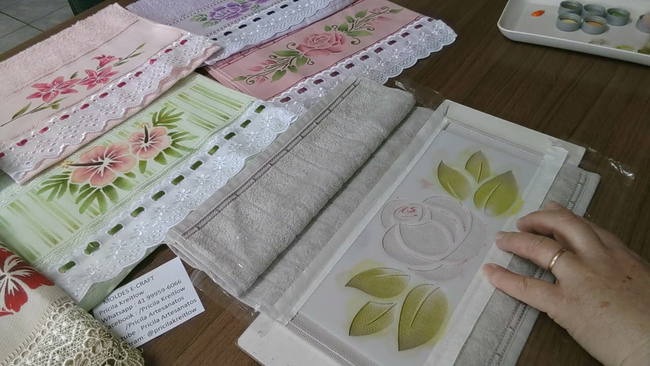 621 - Iniciantes na pintura ! Rosa de maneira simplificada na toalha - pintura em 5 minutinhos !