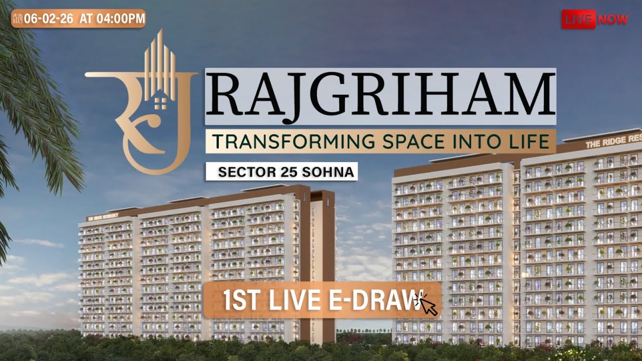RajGriham Sector 25 Sohna | 1st LIVE E-Draw | Affordable Housing Project