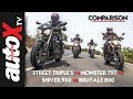 Monster 797 vs Brutale 800 vs Street Triple S vs Shiver 900 | Comparison | autoX