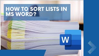 How to Arrange Lists in MS word