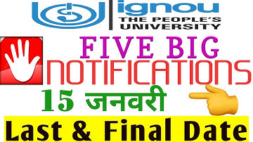 IGNOU 5 New Notification for all students By TIPS GURU