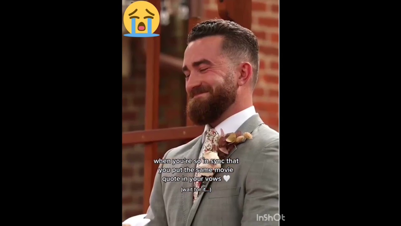 A bride and groom quote their wedding vows from their favorite movies 