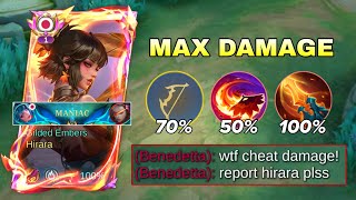 NEW HIRARA CHEAT DAMAGE BUILD & EMBLEM FOR SOLO RANKED ☠️ (MUST TRY) screenshot 5