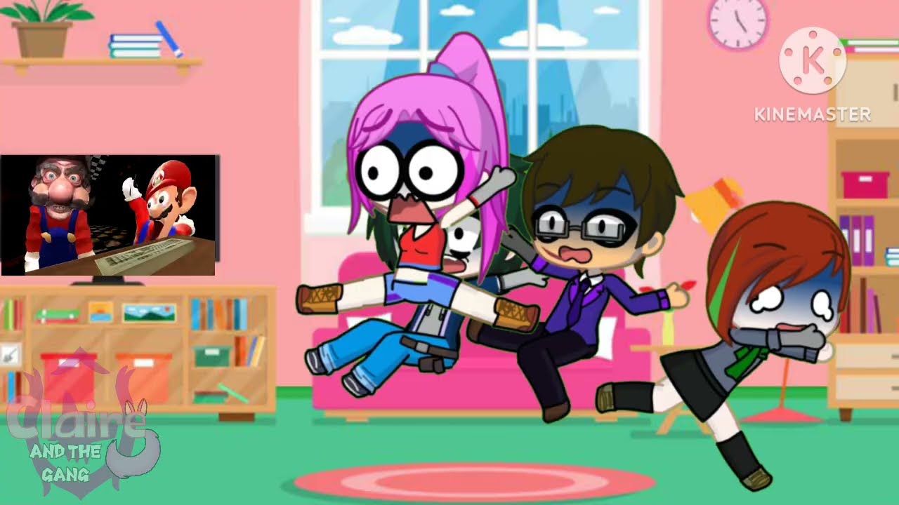 Claire and The Gang React To Mario Reacts to Nintendo Memes 4 (Gacha Life 2)