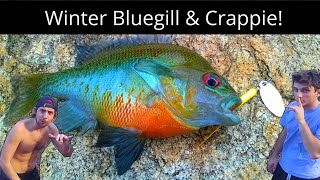 Winter Crappie & Bluegill Fishing: Bobber & Worm Fishing (Uncle Andy Rips Jack)