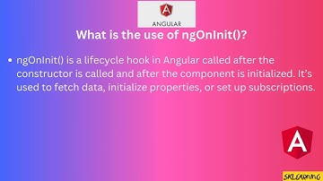 What is ngOnInit in Angular? | Angular Interview Question Answer Explained