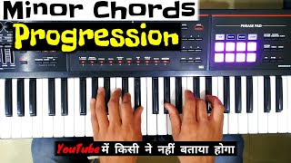 Video thumbnail of "Minor Chords Progression - How to play Chords with song | Piano Chord Progressions | Piano Lessons"