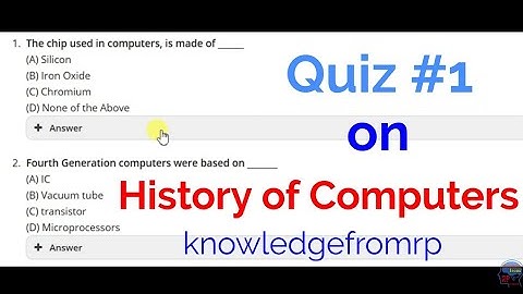 Quiz #1 on computer fundamentals