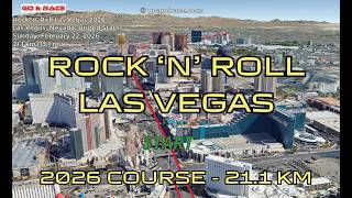 Rock 'n' Roll Las Vegas 2026: 3D Video Course Map | 21.1 km - Las Vegas