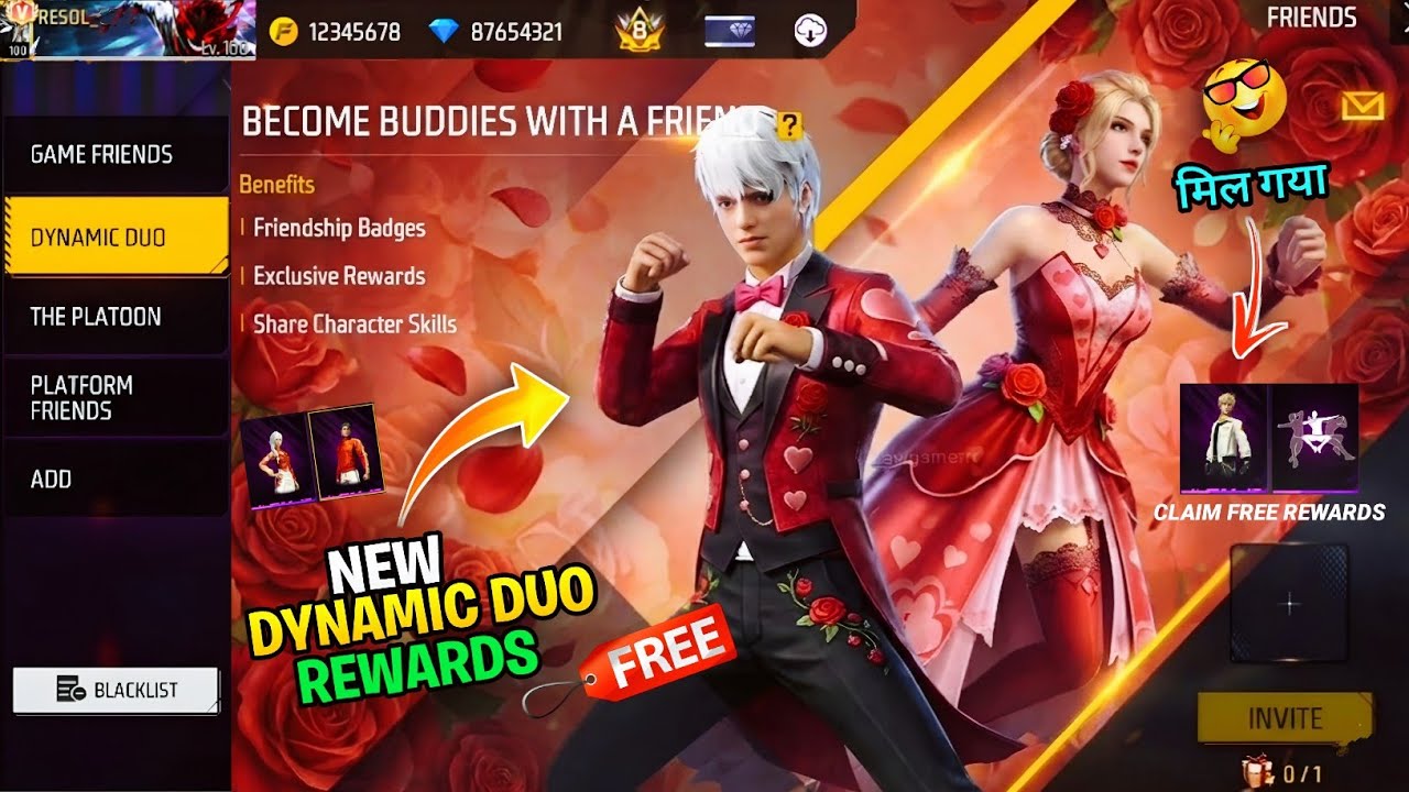DYNAMIC DUO NEW BUNDLE💥🤯| VELENTINE EVENT FREE REWARDS 2026 | FREE FIRE NEW EVENT | FF NEW EVENT