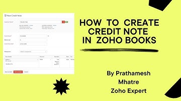 How to create credit notes in Zoho Books