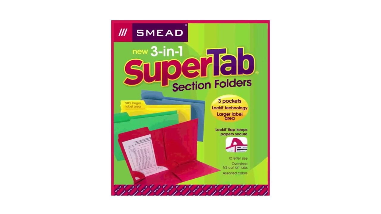 Supertab Folder Smead 3-in-1 SuperTab® Section Folder - YouTube