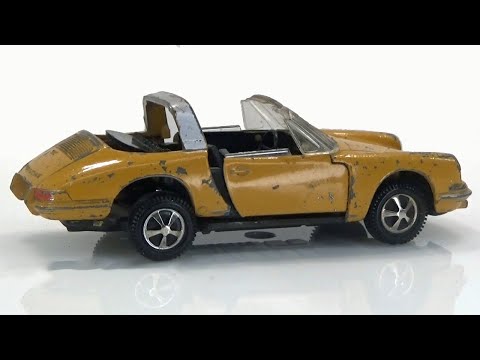 Видео: Porsche 911 Targa сломан пополам. Мерклин № 1800. Полная реставрация литой модели.