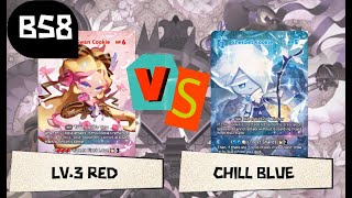 【薑餅人對戰卡牌】&quot;Cookierun: Braverse&quot; Set 8-第八彈　LV.3 Red 三等紅 v.s. Chill Blue 冰凍藍