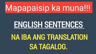 English Sentences with Different Tagalog Translation | #english #tutorial