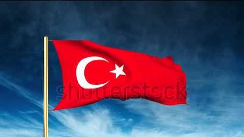 Turkey flag slider style. Waving in the wind with cloud background animation Stock video by