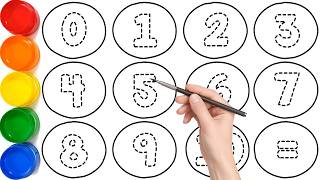 Coloring Page, Let's Learn to Draw and Paint Numbers 1 to 10 for Kids, art