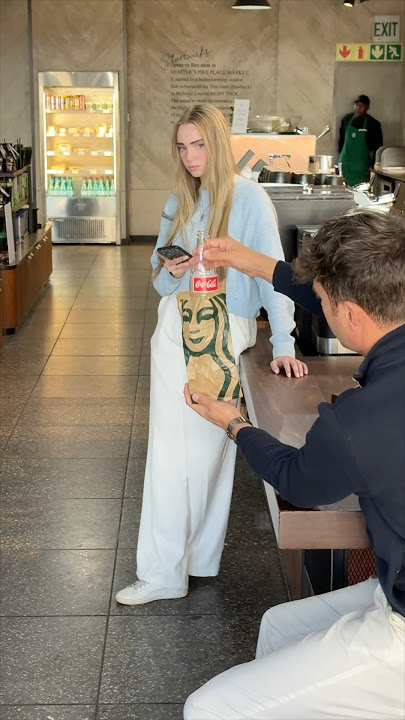I VANISHED A Coke Bottle At Starbucks!!? 🤯 #shorts #magic #magictrick #cokebottletrick #starbucks