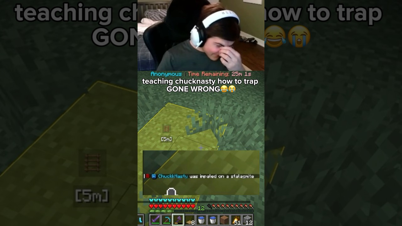 CHUCKNASTY got TRAPPED😂🙏 #minecraft #gaming
