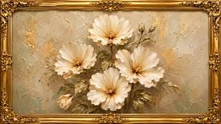 Golden Ivory Blossoms 🌼 | Luxury Floral Frame TV Art | Elegant 4K Gallery Display | 2 Hours screenshot 4