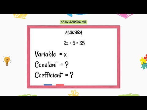 Understanding Variables, Constants and Coefficients  ||  Basic Algebra Vocabulary 