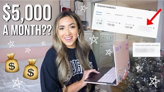 HOW MUCH MONEY I MAKE ON YOUTUBE!! // SMALL YOUTUBER!! (not clickbait)