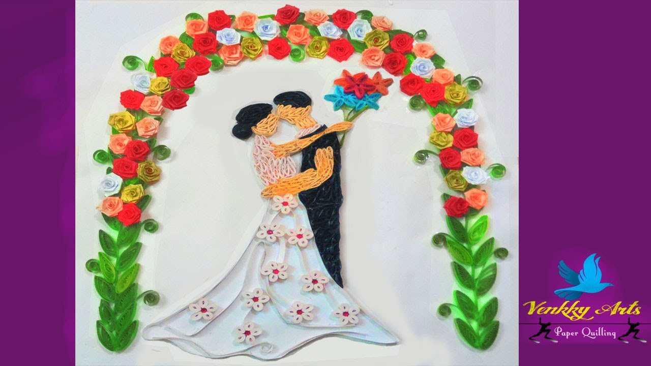 Paper Quilling Art Beautiful Custom Wedding Greeting Card With Paperquilling Qulling Quillingpaperart