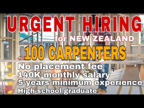 URGENT JOB HIRING || 100 CARPENTERS FOR NEW ZEALAND || NO PLACEMENT FEE