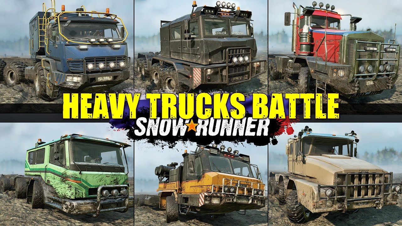 Heavy Trucks Comparison RUSSIA SIDE SnowRunner truck VS truck YouTube
