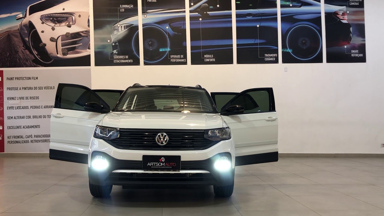Tcross Sense 2020 - Kit Iluminação + Black Piano + Revestimento Couro  - ArtSomAuto