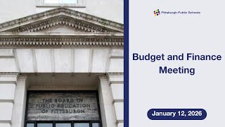 Budget and Finance Meeting - January 12, 2026