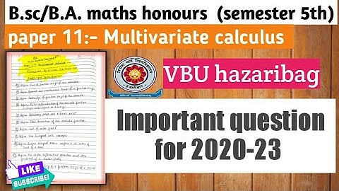 Vbu maths semester 5 paper11 important question for 2020-23
