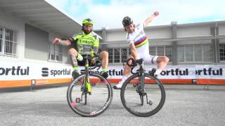 Sagan and Brumotti at Sportful   30 Oct 2015