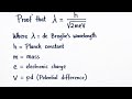 How de Broglie's wavelength is obtained @stemphysics tutorials